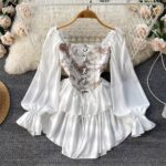 Ruffled mid length puffy dress - Image 2