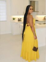 women open back dress